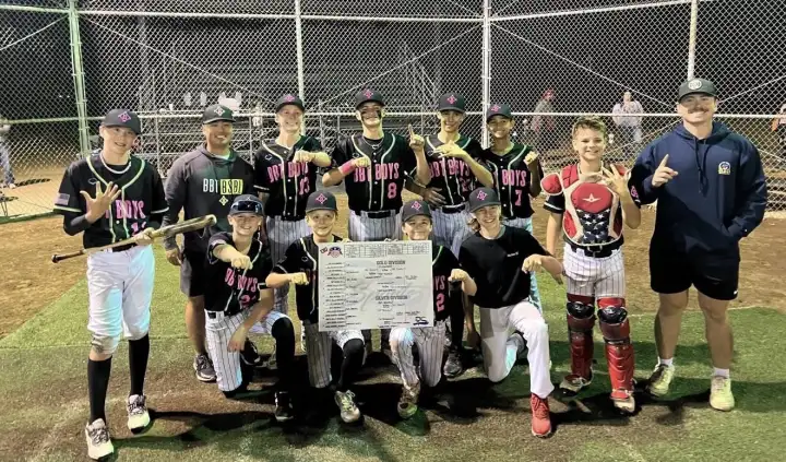 Better Baseball Training travel team players after a tournament win