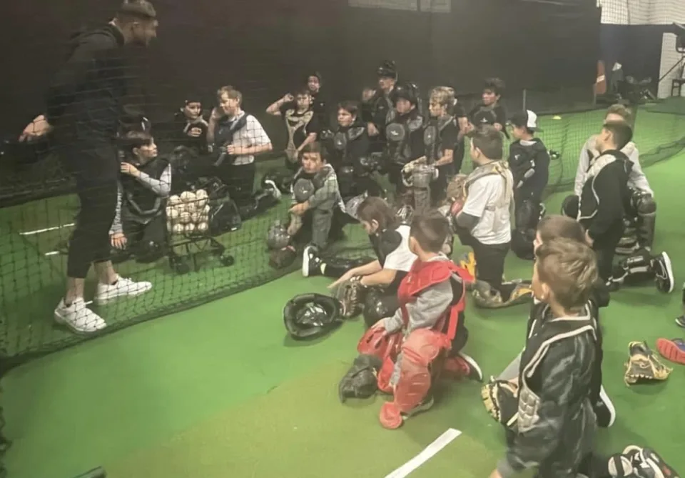 Catching instruction at Better Baseball Training Rocklin